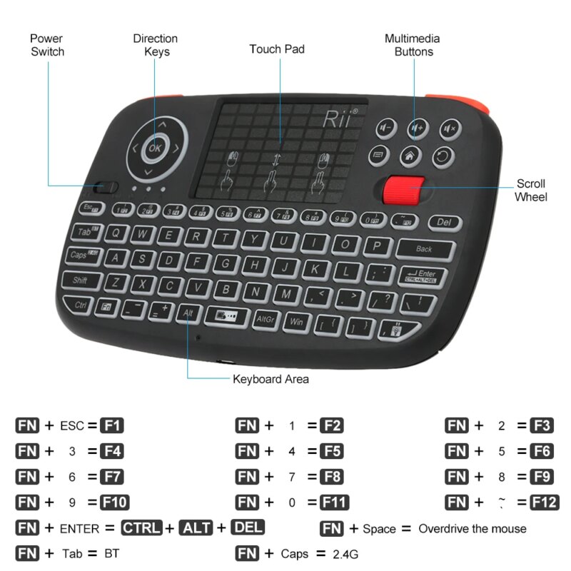 Wireless Keyboard with Touchpad - Image 2