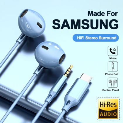samsung USB-C HiFi Earbuds – Type-C Wired Headphones with Mic & Volume Control